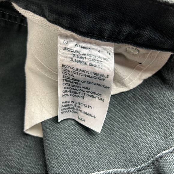 Dickies Duck Canvas Carpenter Workwear Pants 38 X 34 Work Dungaree Black - Picture 4 of 7